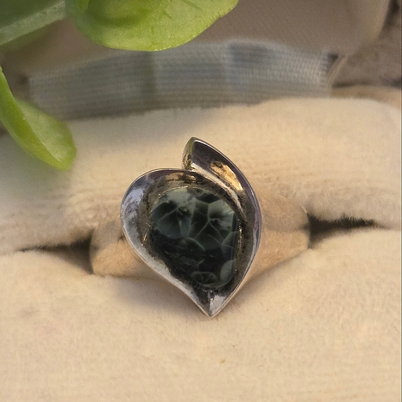Stunning Custom Isle RoyaleGreenstone (Chlorastrolite) Sterling Silver Ring